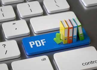 pdf key on the keyboard, 3d rendering,conceptual image